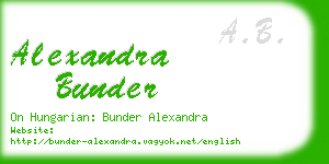 alexandra bunder business card